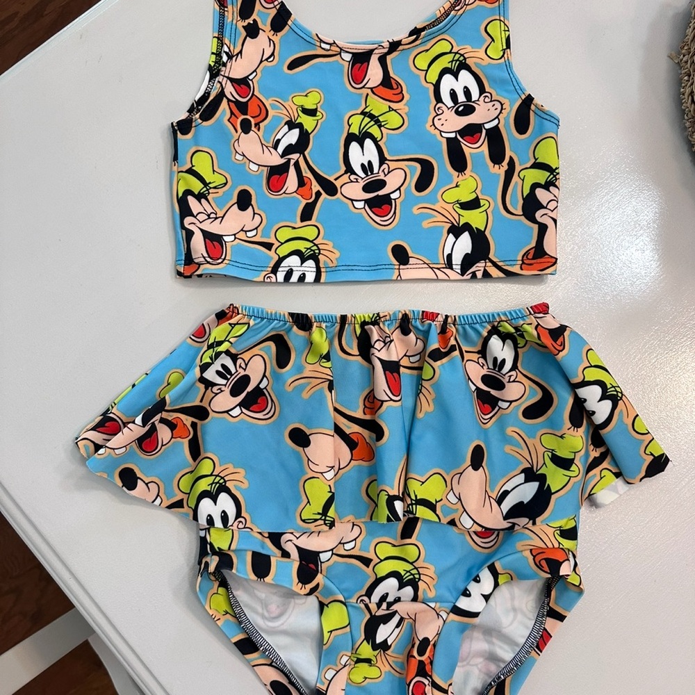 Girls size 9/10 Wild Rich Kids Goofy faces swim suit